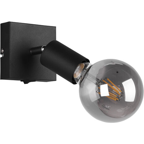 HLW LED LED Wandspot Trion Zuncka Mat Zwart – E27 Fitting, Aluminium, Perfect voor LED Lamp & LED Spot