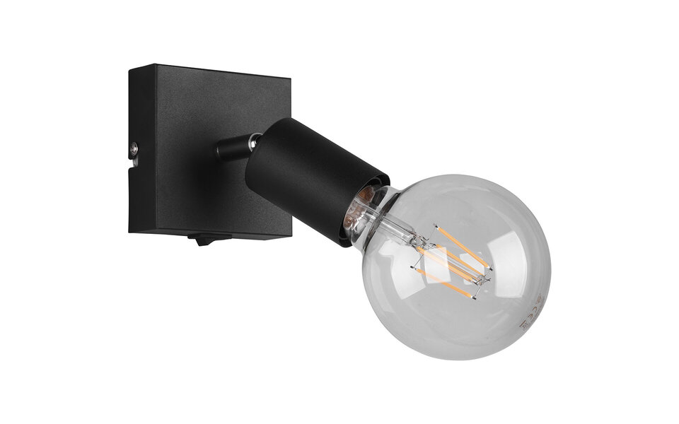 HLW LED LED Wandspot Trion Zuncka Mat Zwart – E27 Fitting, Aluminium, Perfect voor LED Lamp & LED Spot