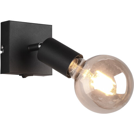 HLW LED LED Wandspot Trion Zuncka Mat Zwart – E27 Fitting, Aluminium, Perfect voor LED Lamp & LED Spot