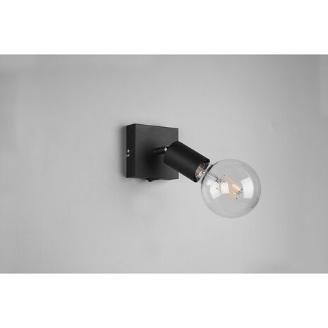 HLW LED LED Wandspot Trion Zuncka Mat Zwart – E27 Fitting, Aluminium, Perfect voor LED Lamp & LED Spot