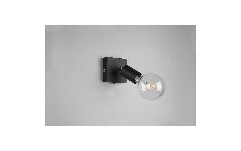 HLW LED LED Wandspot Trion Zuncka Mat Zwart – E27 Fitting, Aluminium, Perfect voor LED Lamp & LED Spot
