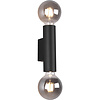 LED wandlamp | 2x40W | E27 | Up & Down | Rond | Mat Zwart LED wandlamp | 2x40W | E27 | Up & Down | Rond | Mat Zwart