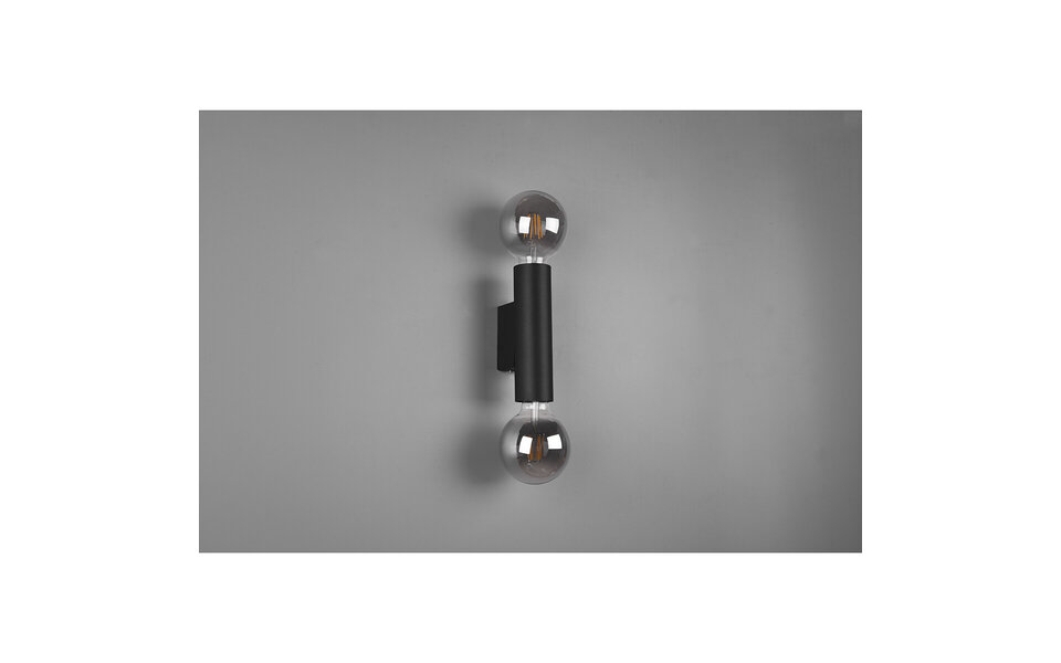 HLW LED LED Wandlamp & Vloerlamp Mat Zwart - Trion Vundon Up & Down, 2-lichts, E27 Fitting HLW LED LED Wandlamp & Vloerlamp Mat Zwart - Trion Vundon Up & Down, 2-lichts, E27 Fitting