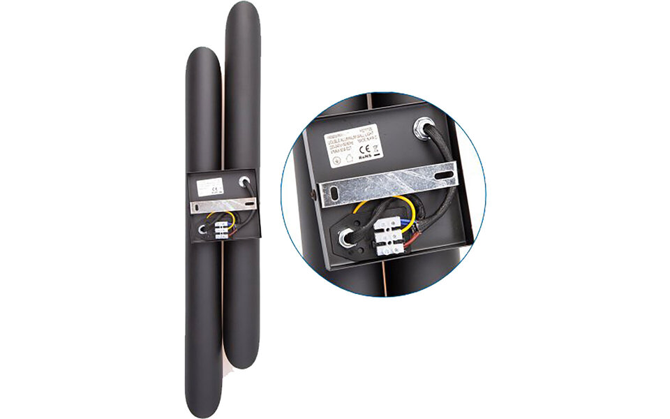 HLW LED LED Wandlamp Mat Zwart/Gouden Design - 4-lichts Up & Down LED Vloerlamp