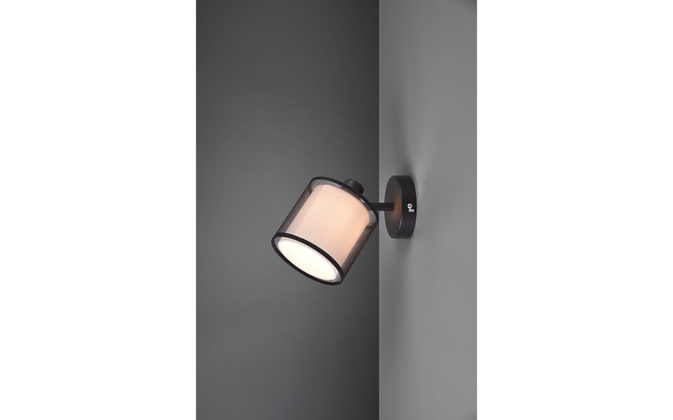 HLW LED LED Wandspot Mat Zwart - Aluminium LED Spot met Rookkleur Lichtvenster