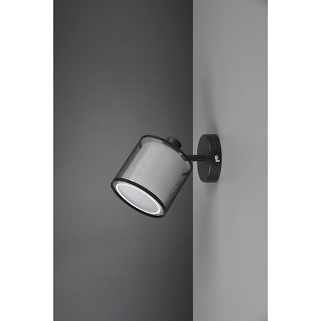 HLW LED LED Wandspot Mat Zwart - Aluminium LED Spot met Rookkleur Lichtvenster