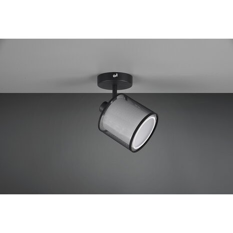 HLW LED LED Wandspot Mat Zwart - Aluminium LED Spot met Rookkleur Lichtvenster