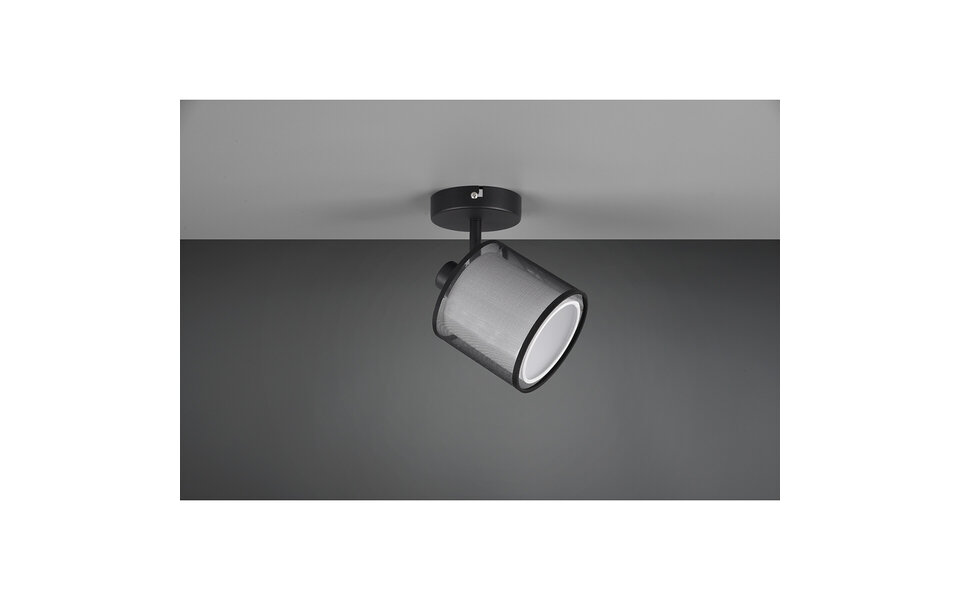 HLW LED LED Wandspot Mat Zwart - Aluminium LED Spot met Rookkleur Lichtvenster