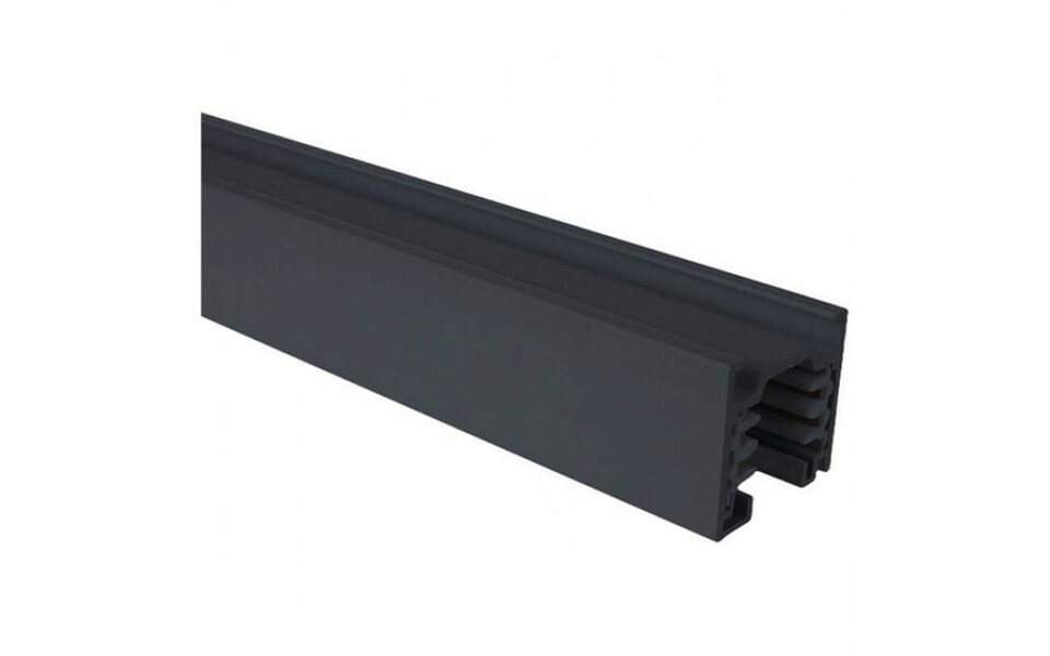 HLW LED Spanningsrail Prixa 3 Fase Zwart 1 Meter - Aluminium voor LED lamp & Opbouw LED Downlight