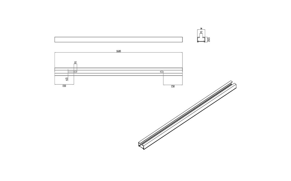 HLW LED Metalen Witte Spanningsrail 160cm - Ideaal voor LED lamp, witte vloerlamp & opbouw LED downlight