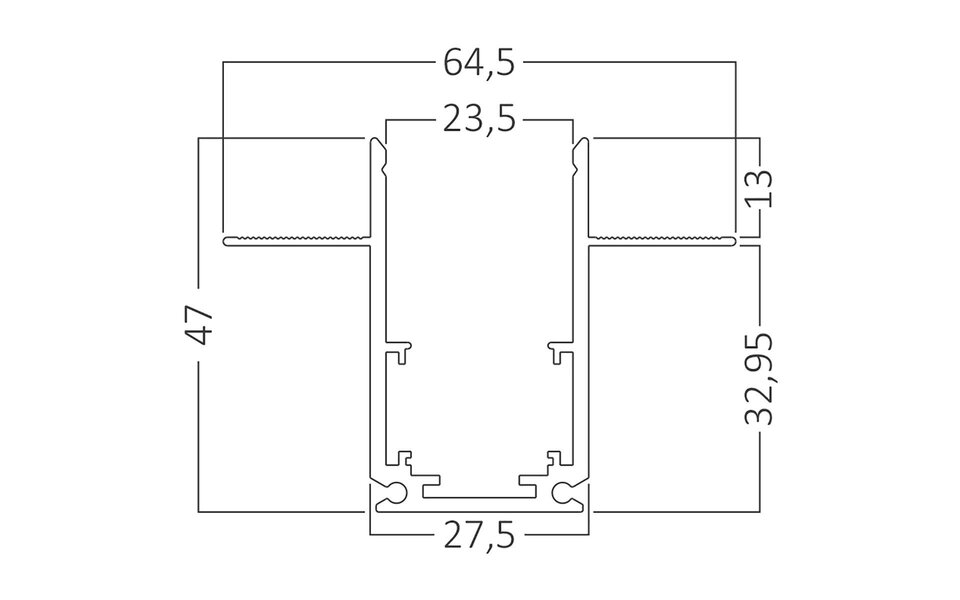 HLW LED 48V Magnetische Track Rail Zwart - Ideaal voor LED lamp, Zwarte Vloerlamp en Inbouw LED Downlight