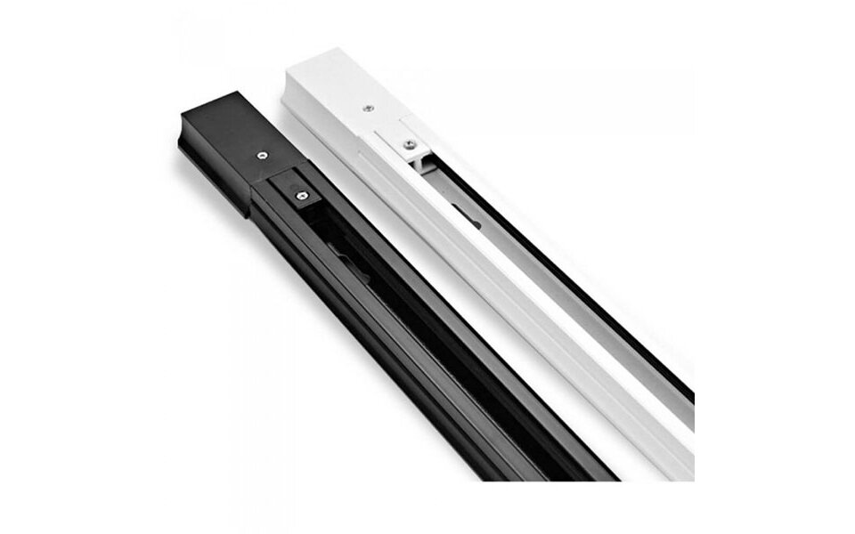 HLW LED Spanningsrail 1m - Zwarte Vloerlamp & Opbouw LED Downlight - Aluminium, Max 16A