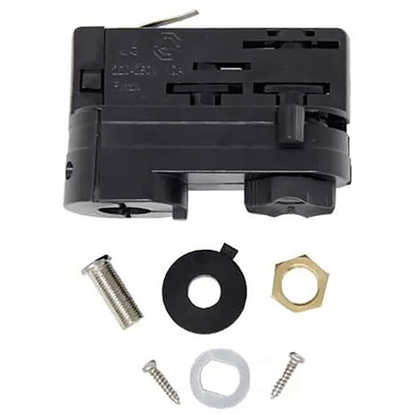 HLW LED Spanningsrail Connector Hanglamp - Zwarte Vloerlamp met LED lamp, 3 Fase