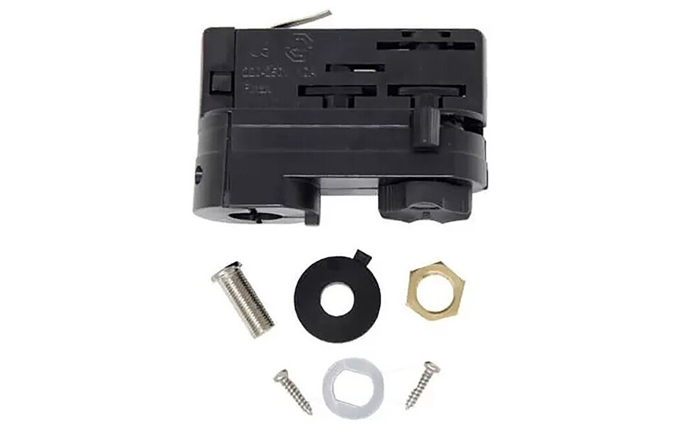 HLW LED Spanningsrail Connector Hanglamp - Zwarte Vloerlamp met LED lamp, 3 Fase