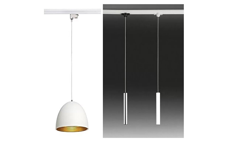 HLW LED Spanningsrail Connector Hanglamp - Zwarte Vloerlamp met LED lamp, 3 Fase