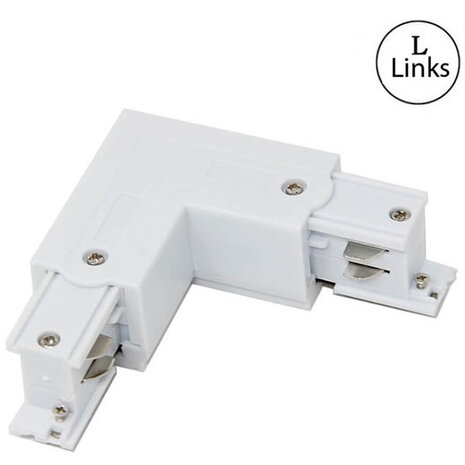HLW LED Spanningsrail Doorverbinder Wit - 3 Fase Hoek L Koppeling Links met Beam Angle verstelbaar HLW LED Spanningsrail Doorverbinder Wit - 3 Fase Hoek L Koppeling Links met Beam Angle verstelbaar
