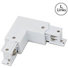 HLW LED Spanningsrail Doorverbinder Wit - 3 Fase Hoek L Koppeling Links met Beam Angle verstelbaar HLW LED Spanningsrail Doorverbinder Wit - 3 Fase Hoek L Koppeling Links met Beam Angle verstelbaar