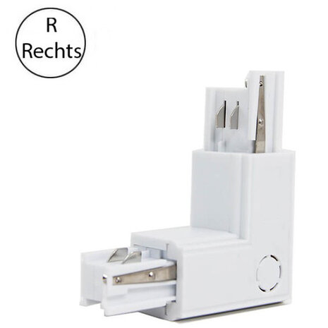 HLW LED LED lamp Witte Vloerlamp met verstelbare Beam Angle en Spanningsrail Hoek L Koppeling Rechts