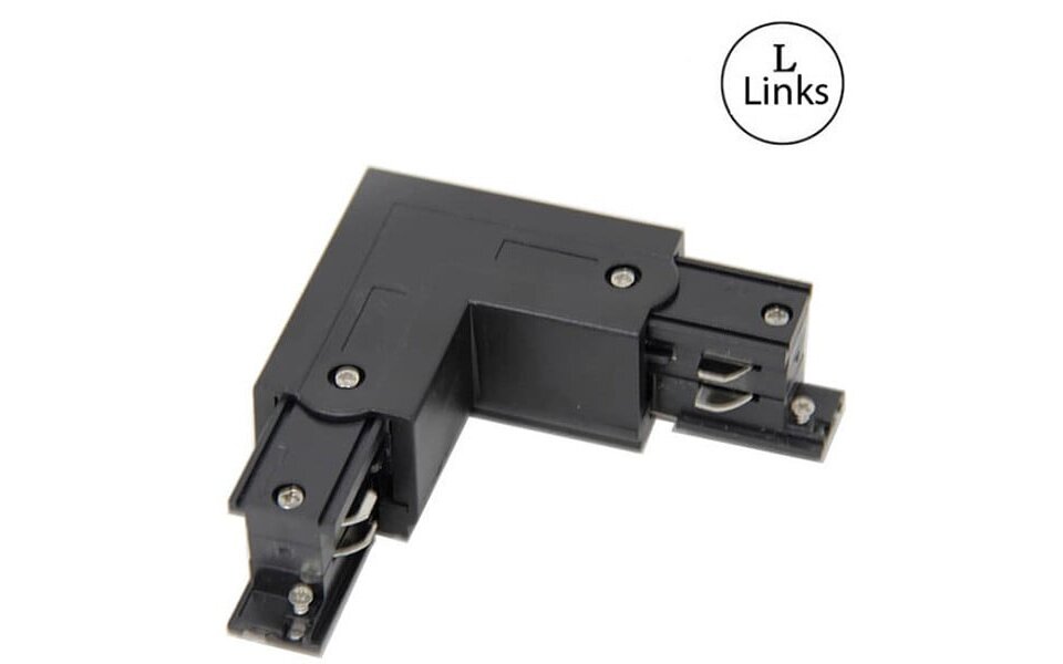 HLW LED Spanningsrail Doorverbinder Zwart - Links - 3 Fase - LED Lamp & Vloerlamp Beam Angle verstelbaar