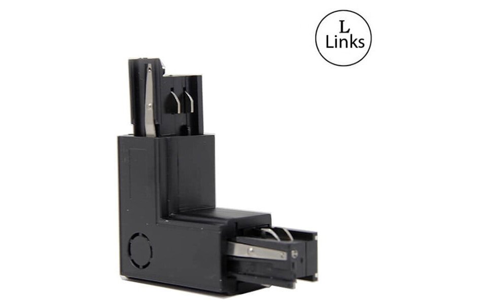 HLW LED Spanningsrail Doorverbinder Zwart - Links - 3 Fase - LED Lamp & Vloerlamp Beam Angle verstelbaar