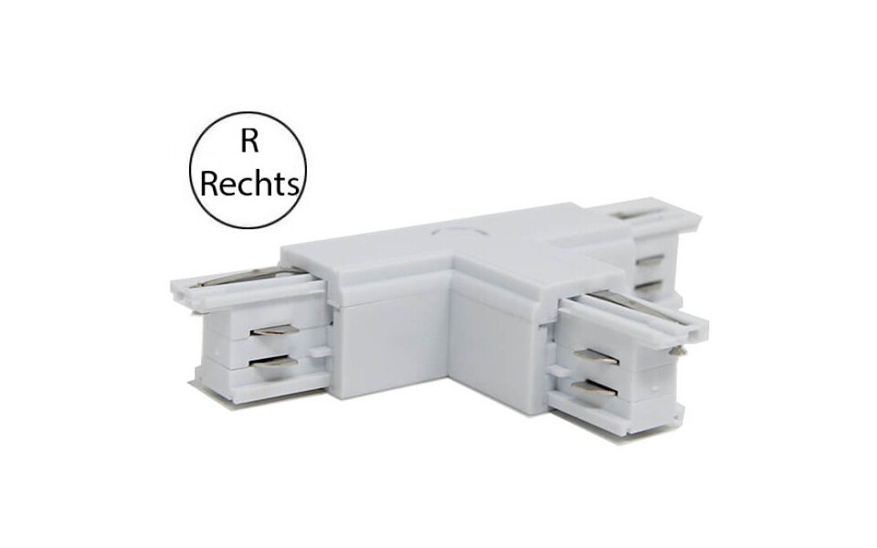 HLW LED Spanningsrail Doorverbinder Rechts Wit - 3 Fase voor LED Lamp & Witte Vloerlamp