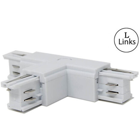 HLW LED Spanningsrail Doorverbinder Wit - 3 Fase T Koppeling Links voor LED lamp & Witte Vloerlamp
