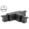 HLW LED Spanningsrail Doorverbinder T Koppeling Rechts - Zwart 3 Fase voor LED lamp & Zwarte Vloerlamp HLW LED Spanningsrail Doorverbinder T Koppeling Rechts - Zwart 3 Fase voor LED lamp & Zwarte Vloerlamp