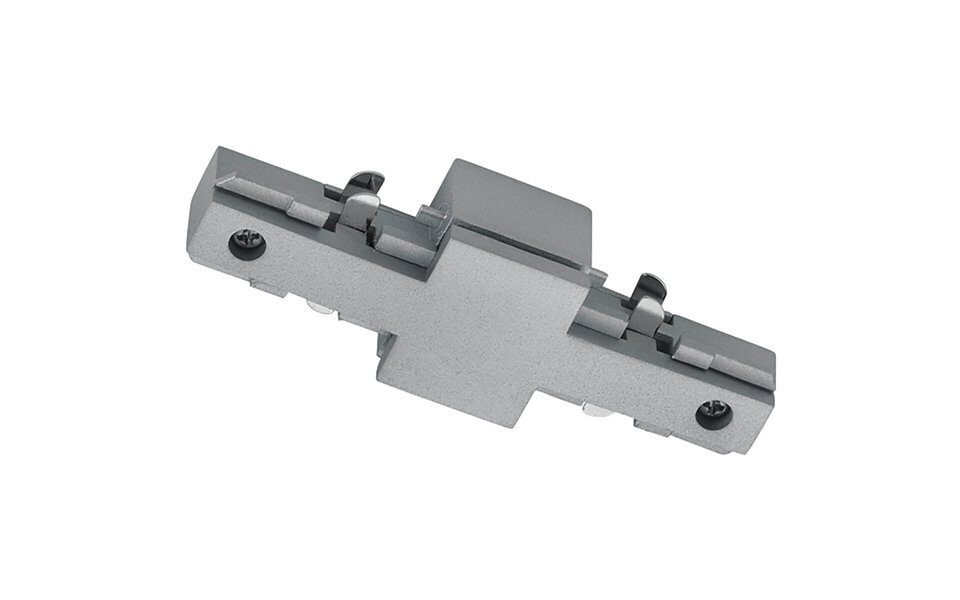 HLW LED Spanningsrail Doorverbinder Trion Dual - Rechte Connector 2-Fase Mat Titaan voor LED lamp