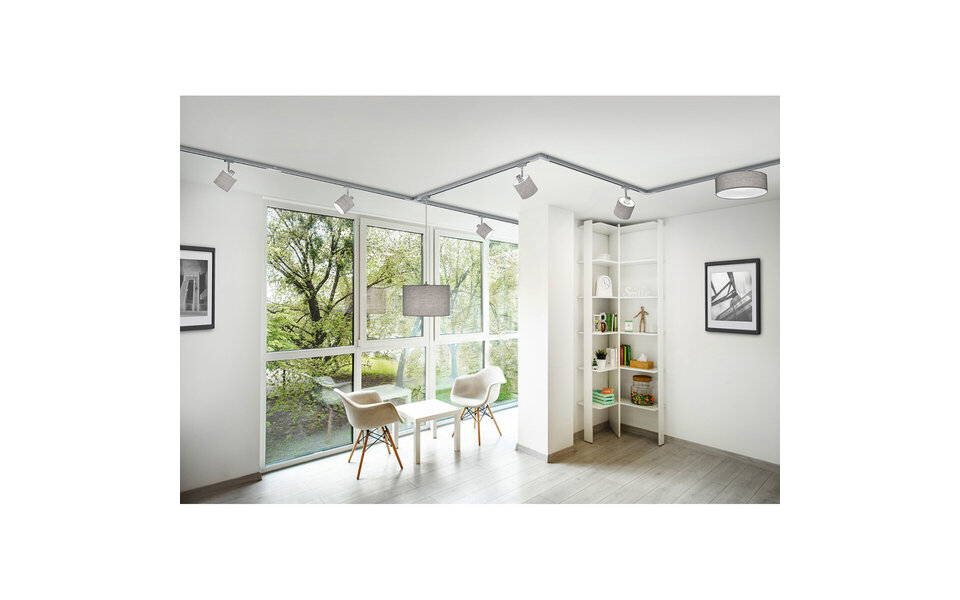 HLW LED Spanningsrail Doorverbinder LED lamp - 2-Fase T Connector in Mat Titaan HLW LED Spanningsrail Doorverbinder LED lamp - 2-Fase T Connector in Mat Titaan