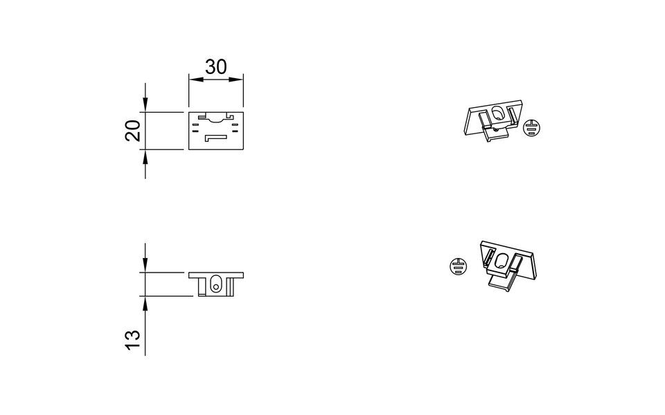 HLW LED Spanningsrail Eindkap 2 Stuks Mat Titaan – Trion Dual 2 Fase voor LED lamp HLW LED Spanningsrail Eindkap 2 Stuks Mat Titaan – Trion Dual 2 Fase voor LED lamp