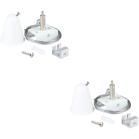 Spanningsrail Ophangset 2 Pack Wit - Ideaal voor LED lamp en Witte Vloerlamp Spanningsrail Ophangset 2 Pack Wit - Ideaal voor LED lamp en Witte Vloerlamp