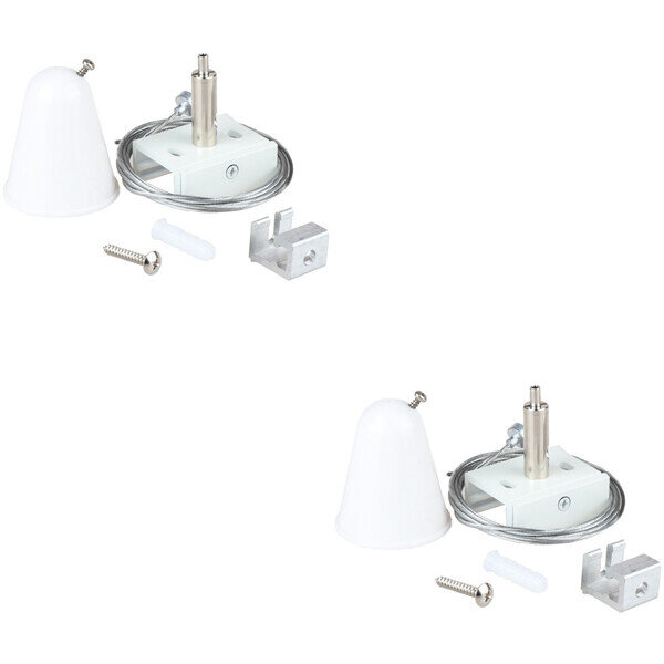HLW LED Spanningsrail Ophangset 2 Pack Wit - Ideaal voor LED lamp en Witte Vloerlamp HLW LED Spanningsrail Ophangset 2 Pack Wit - Ideaal voor LED lamp en Witte Vloerlamp