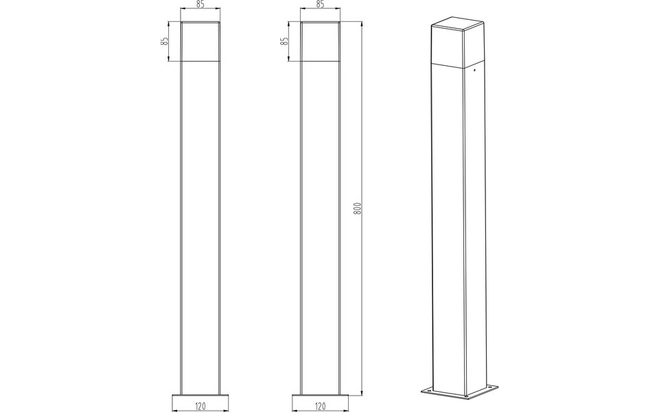 HLW LED LED Vloerlamp & Buiten Wandlamp - Waterdicht, Warm Wit 2700K–3000K, 5W LED Tuin Wandlamp