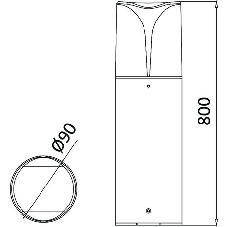HLW LED LED Tuinverlichting Brinton Milan - Staande Buitenlamp & Tuin Wandlamp, 80cm, IP44