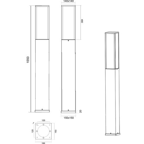 HLW LED LED Vloerlamp & Buiten Wandlamp 15W Warm Wit 2700K-3000K | Trion Ficco XL HLW LED LED Vloerlamp & Buiten Wandlamp 15W Warm Wit 2700K-3000K | Trion Ficco XL