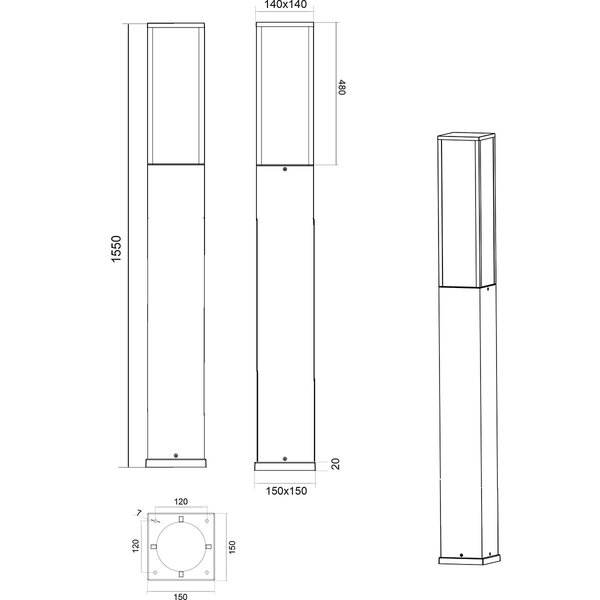 HLW LED LED Vloerlamp & Buiten Wandlamp 15W Warm Wit 2700K-3000K | Trion Ficco XL HLW LED LED Vloerlamp & Buiten Wandlamp 15W Warm Wit 2700K-3000K | Trion Ficco XL