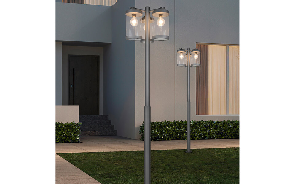 HLW LED LED Vloerlamp en LED Buiten Wandlamp - Antraciet Tuin Wandlamp met Schemeringsensor