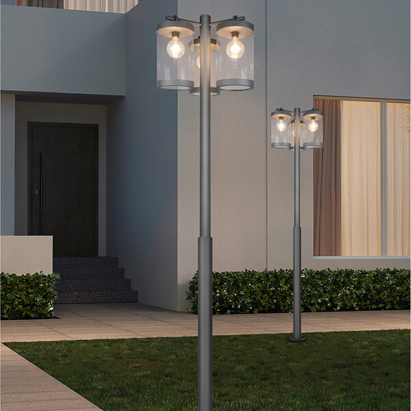 HLW LED LED Vloerlamp en LED Buiten Wandlamp - Antraciet Tuin Wandlamp met Schemeringsensor HLW LED LED Vloerlamp en LED Buiten Wandlamp - Antraciet Tuin Wandlamp met Schemeringsensor