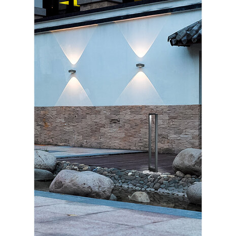 HLW LED LED Tuin Wandlamp 4W - Trion Riona XL Mat Antraciet - Energiezuinige LED Vloerlamp