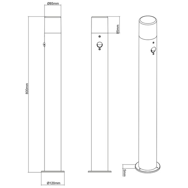 HLW LED LED Vloerlamp & Buiten Wandlamp met Sensor - Waterdichte LED Wandlamp met Bewegingssensor