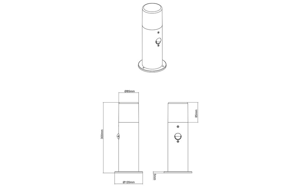 HLW LED LED Tuin Wandlamp met Sensor - Waterdicht & Bewegingssensor, Mat Antraciet