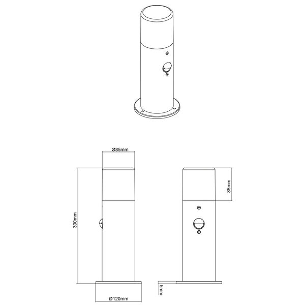 HLW LED LED Tuin Wandlamp met Sensor - Waterdicht & Bewegingssensor, Mat Antraciet