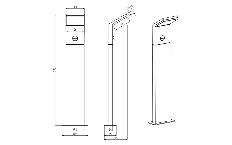 HLW LED Witte LED Vloerlamp Buiten met Bewegingssensor - Waterdicht, Warm Wit 2700K-3000K, 8W LED HLW LED Witte LED Vloerlamp Buiten met Bewegingssensor - Waterdicht, Warm Wit 2700K-3000K, 8W LED