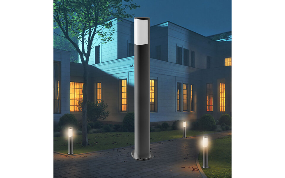 HLW LED LED Vloerlamp Brinton Tarin 7W Warm Wit 2700K–3000K - Witte Vloerlamp & LED Buiten Wandlamp