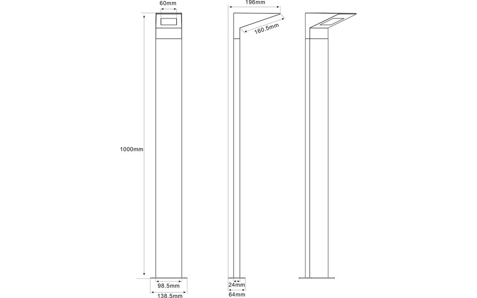 HLW LED LED Tuin Vloerlamp Trion Nilsona XL - 8W Warm Wit 2700K–3000K, Beam Angle Verstelbaar