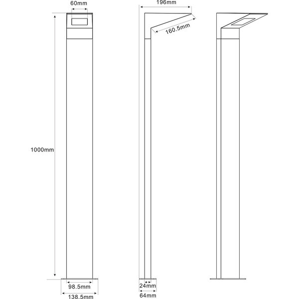 HLW LED LED Tuin Vloerlamp Trion Nilsona XL - 8W Warm Wit 2700K–3000K, Beam Angle Verstelbaar