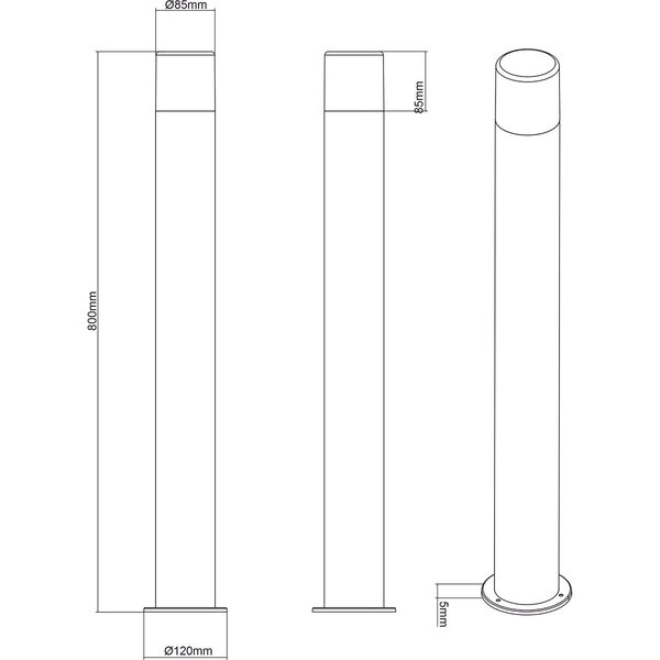 HLW LED LED Vloerlamp Mat Zwart - Waterdichte Tuin Wandlamp met E27 Fitting IP44