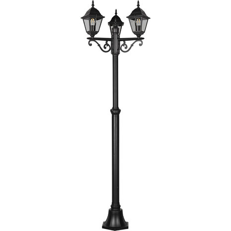 Trion Zena LED Vloerlamp - Mat Zwarte Staande Buitenlamp met 3 Lichtpunten