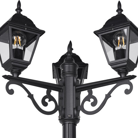 HLW LED Trion Zena LED Vloerlamp - Mat Zwarte Staande Buitenlamp met 3 Lichtpunten