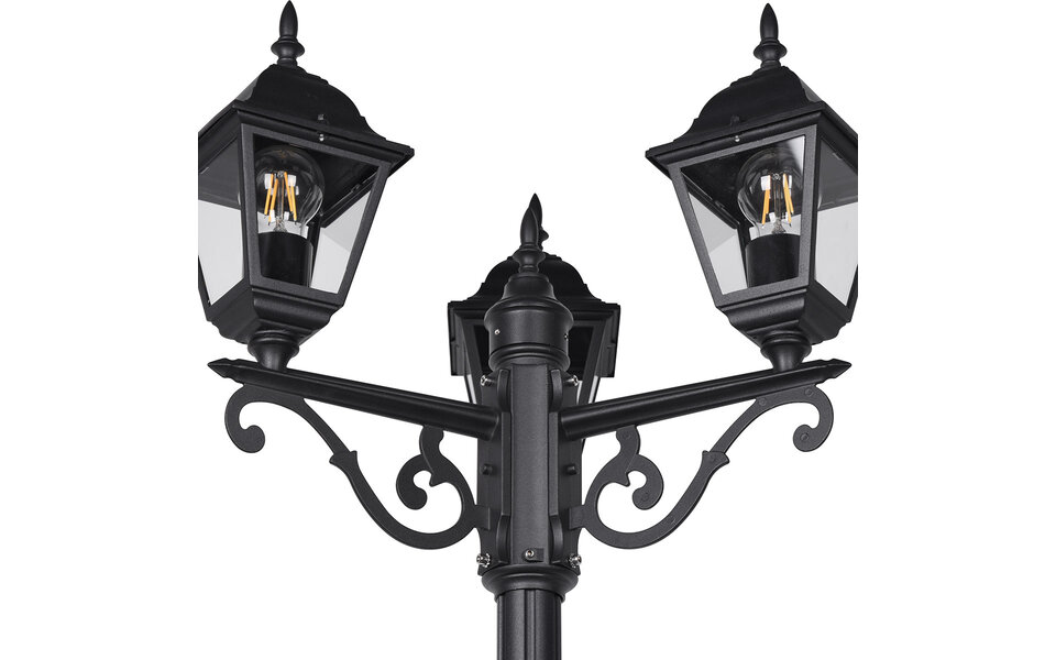 HLW LED Trion Zena LED Vloerlamp - Mat Zwarte Staande Buitenlamp met 3 Lichtpunten